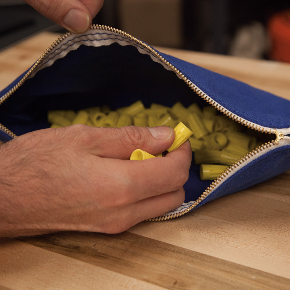 Utility Bag, Zipper Tool Bags in Olive, Orange, Blue, Yellow, 12.5-Inch Canvas, 4 Piece