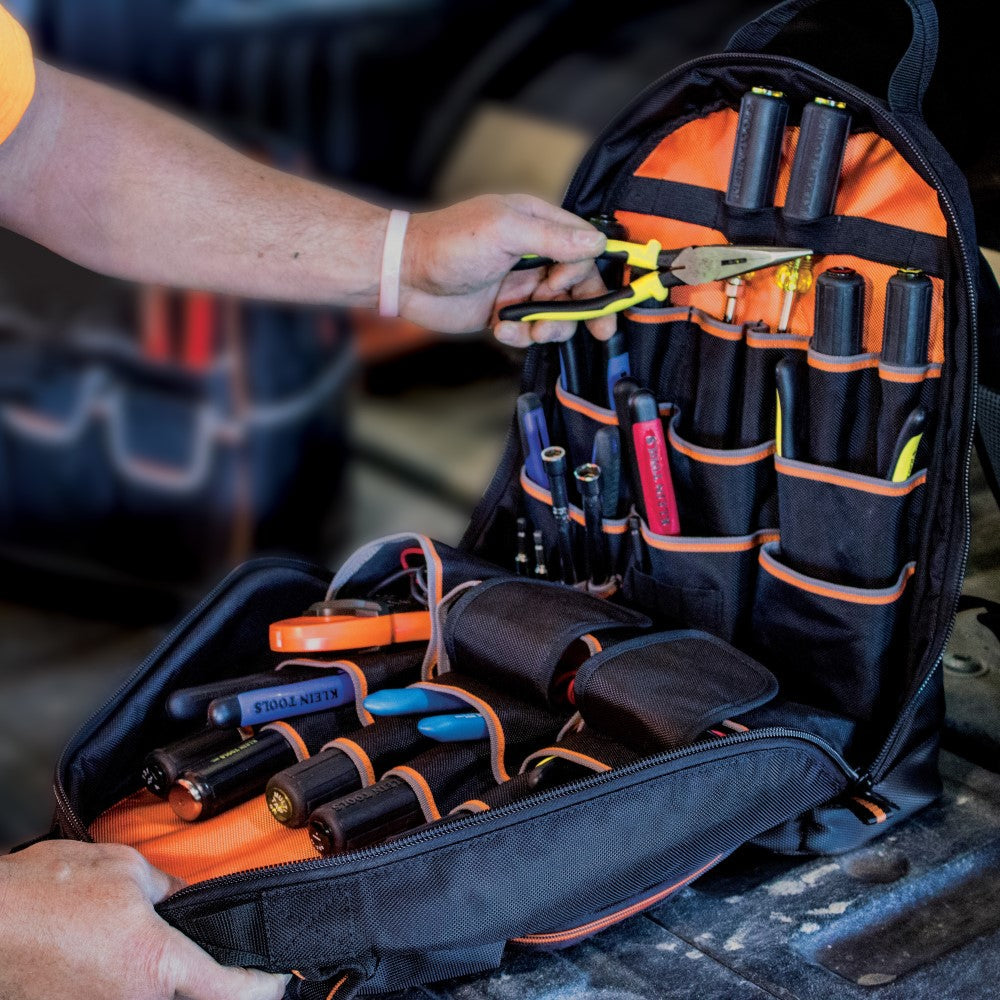 Backpack, Electrician Tool Bag, 35 Pockets for Hand Tools and Gear