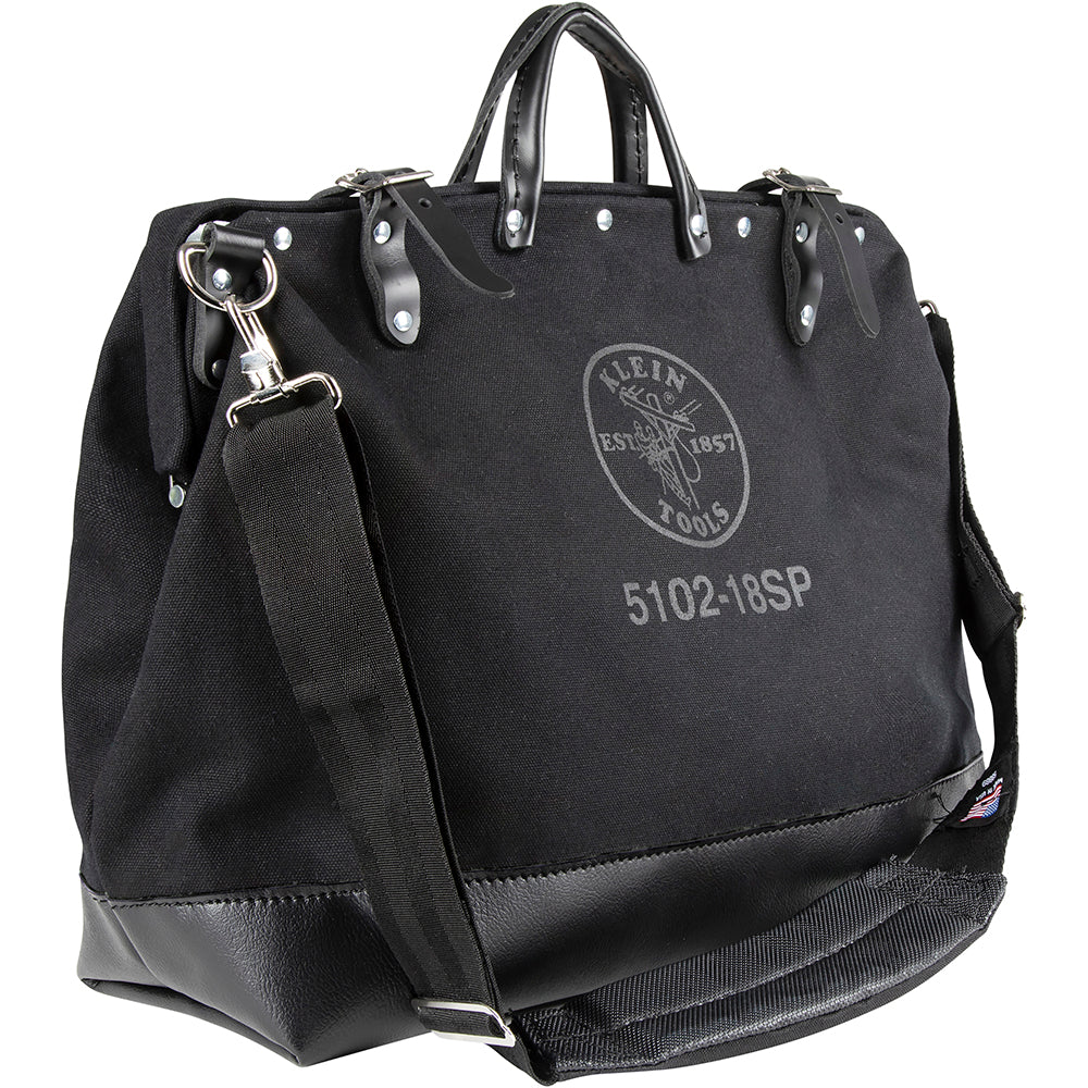 Deluxe Black Canvas Tool Bag, 18-Inch