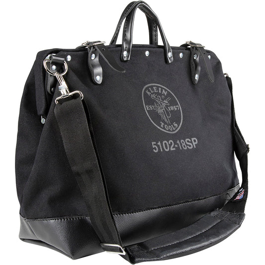 Deluxe Black Canvas Tool Bag, 18-Inch