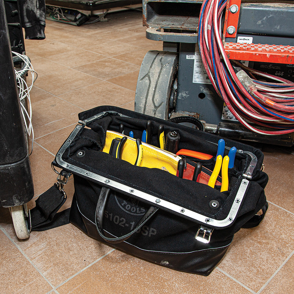 Deluxe Black Canvas Tool Bag, 16-Inch