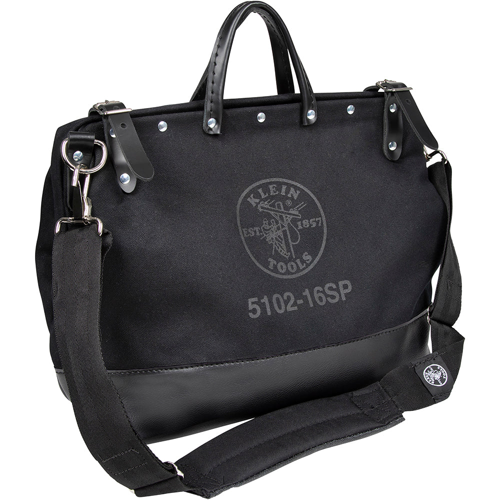 Deluxe Black Canvas Tool Bag, 16-Inch