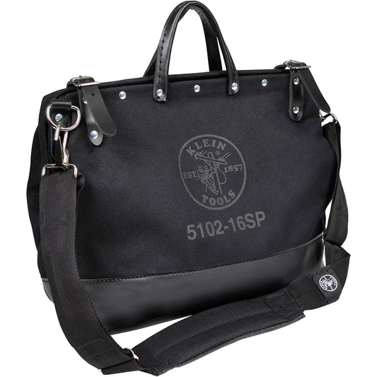Deluxe Black Canvas Tool Bag, 16-Inch