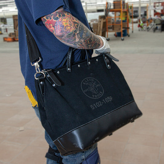 Deluxe Black Canvas Tool Bag, 18-Inch