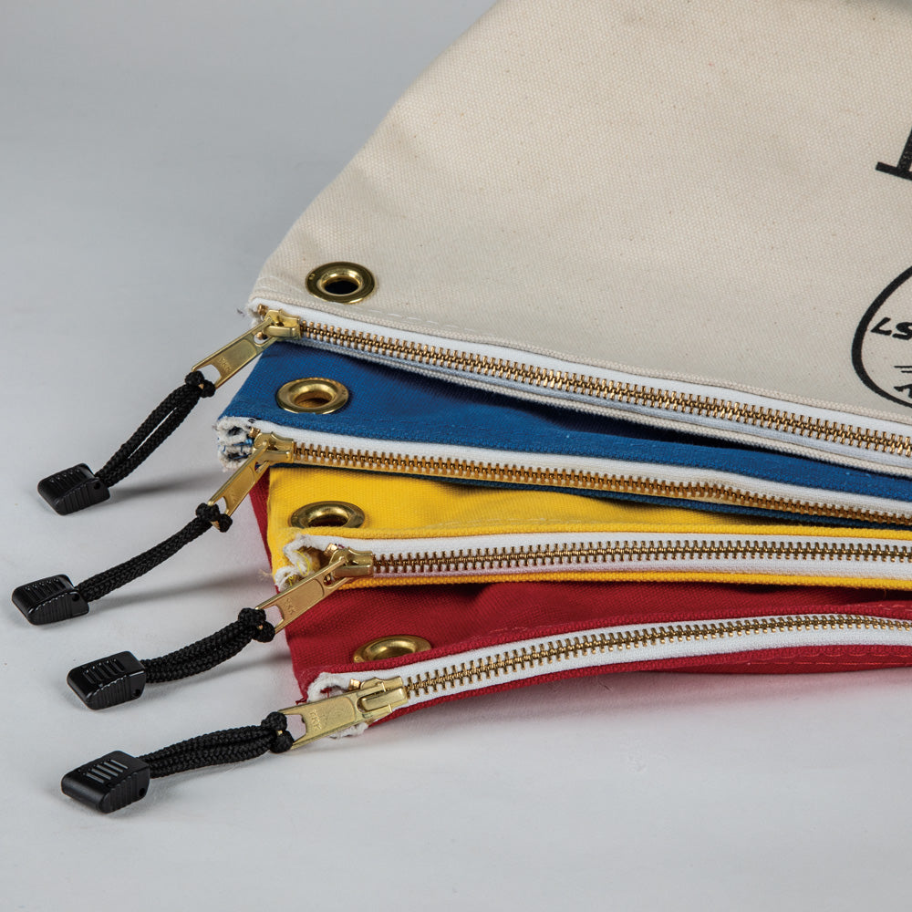 Canvas Zipper Pouch, 16-Inch Tool Bag Storage Organizer, Natural