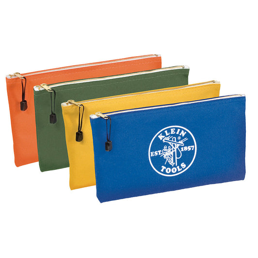 Utility Bag, Zipper Tool Bags in Olive, Orange, Blue, Yellow, 12.5-Inch Canvas, 4 Piece